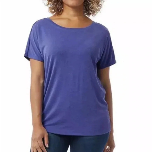 32 Degrees Ladies' Short Sleeve Relaxed Fit Ribbed Top Shirt - Picture 2 of 8